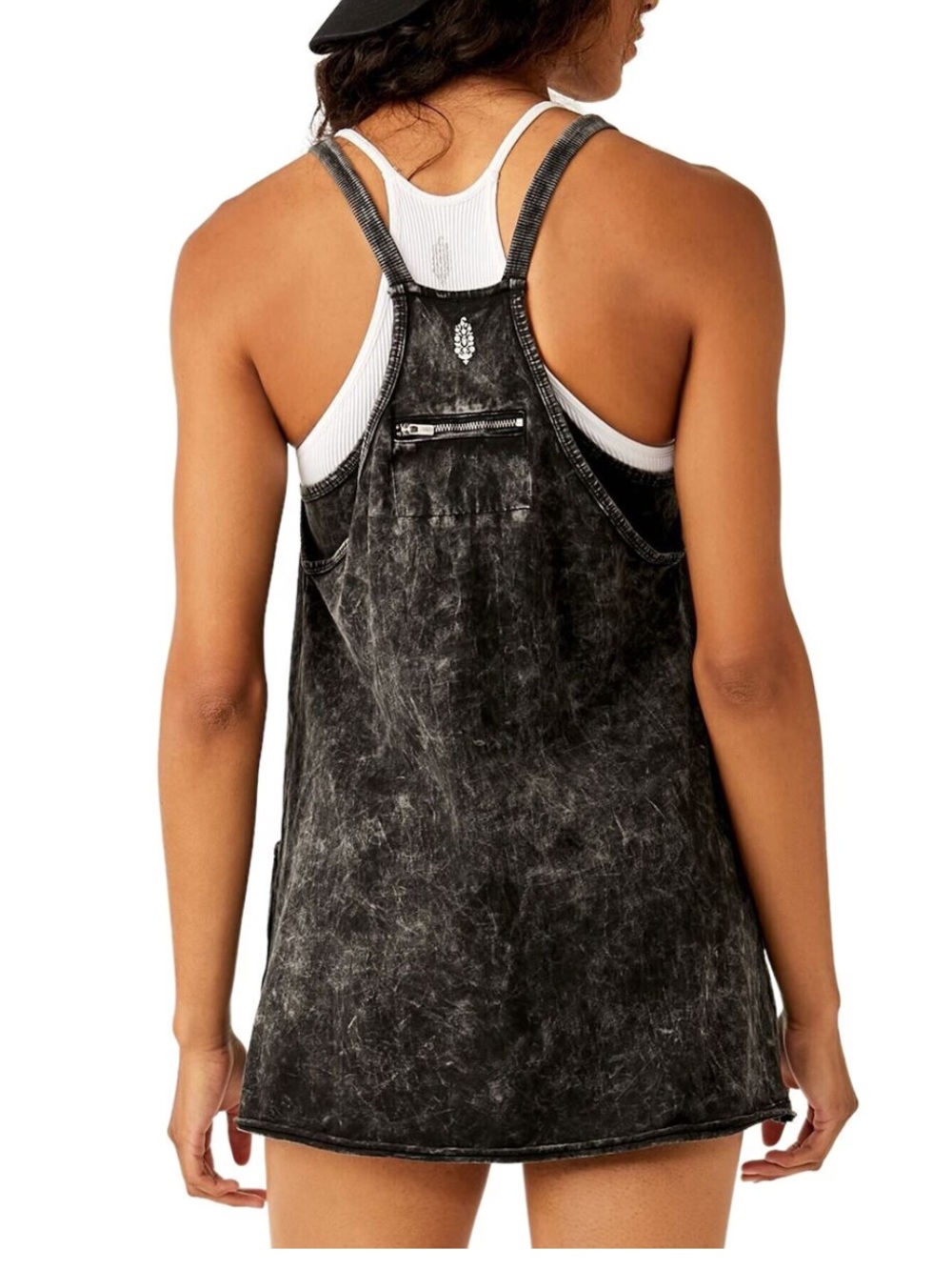 Free People Washed Charcoal Racerback Mini Dress